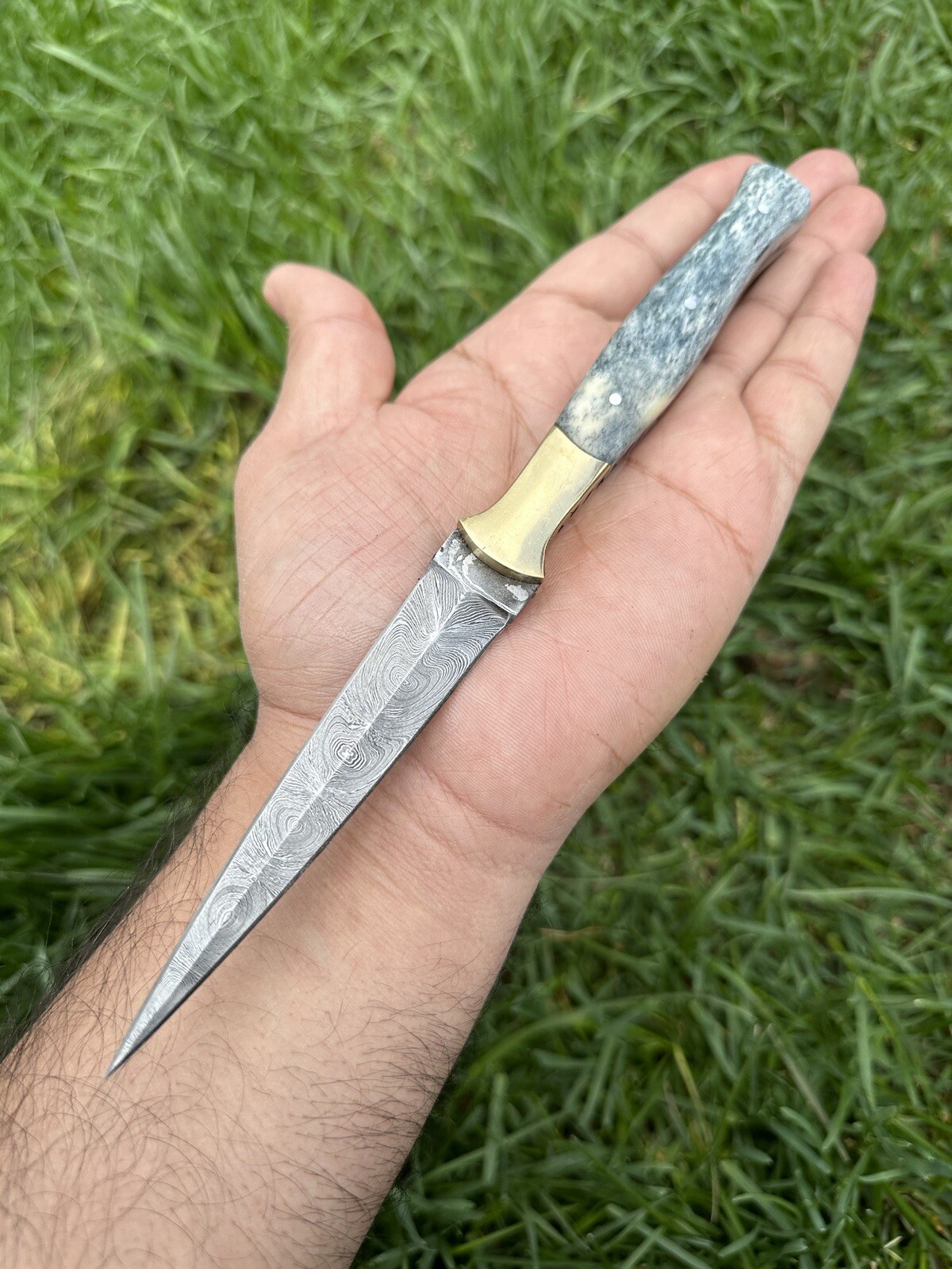 JAPANESE DAMASCUS STEEL DAGGER-HAND FORGED EXECPTIONAL STRENGHT TRADITIONAL EDC