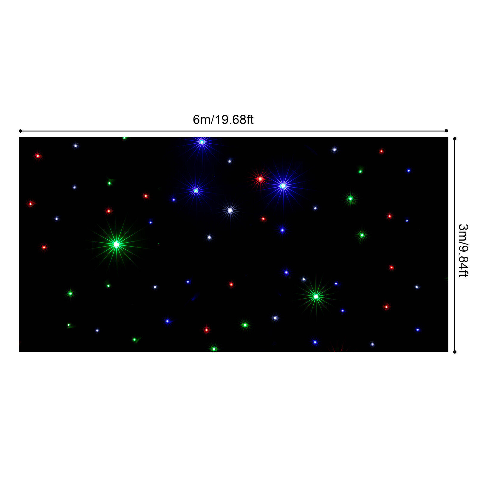LED Star Stage Backdrop 20x10 ft – Dreamy Curtain with Remote Control