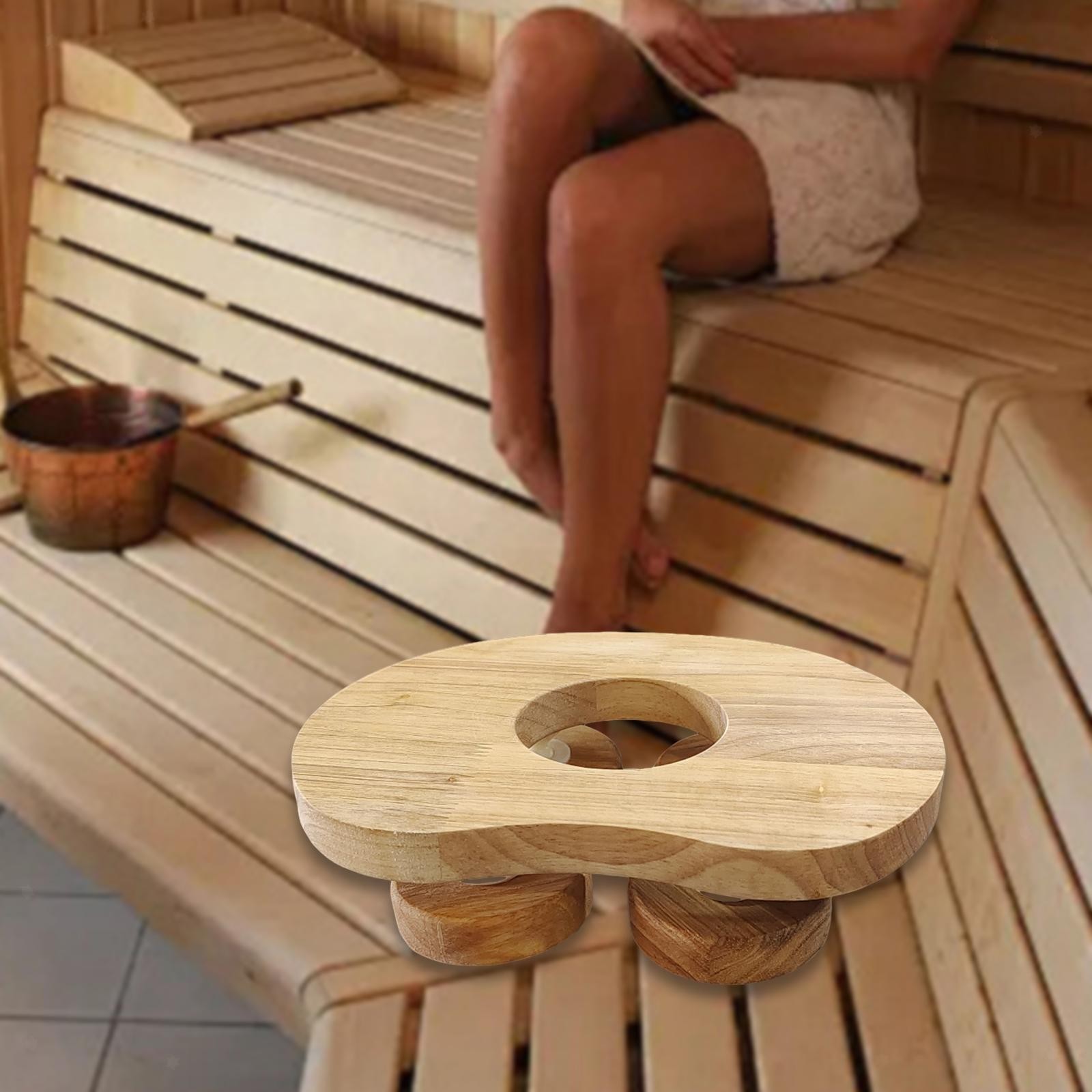 Sauna Headrest with Rotating Disc for Relaxation, Light Back Support,