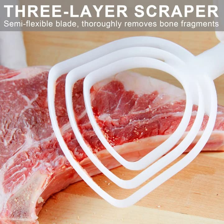 BOLEX Professional Bone Dust Scraper, Square Meat Scraper,White Poly White