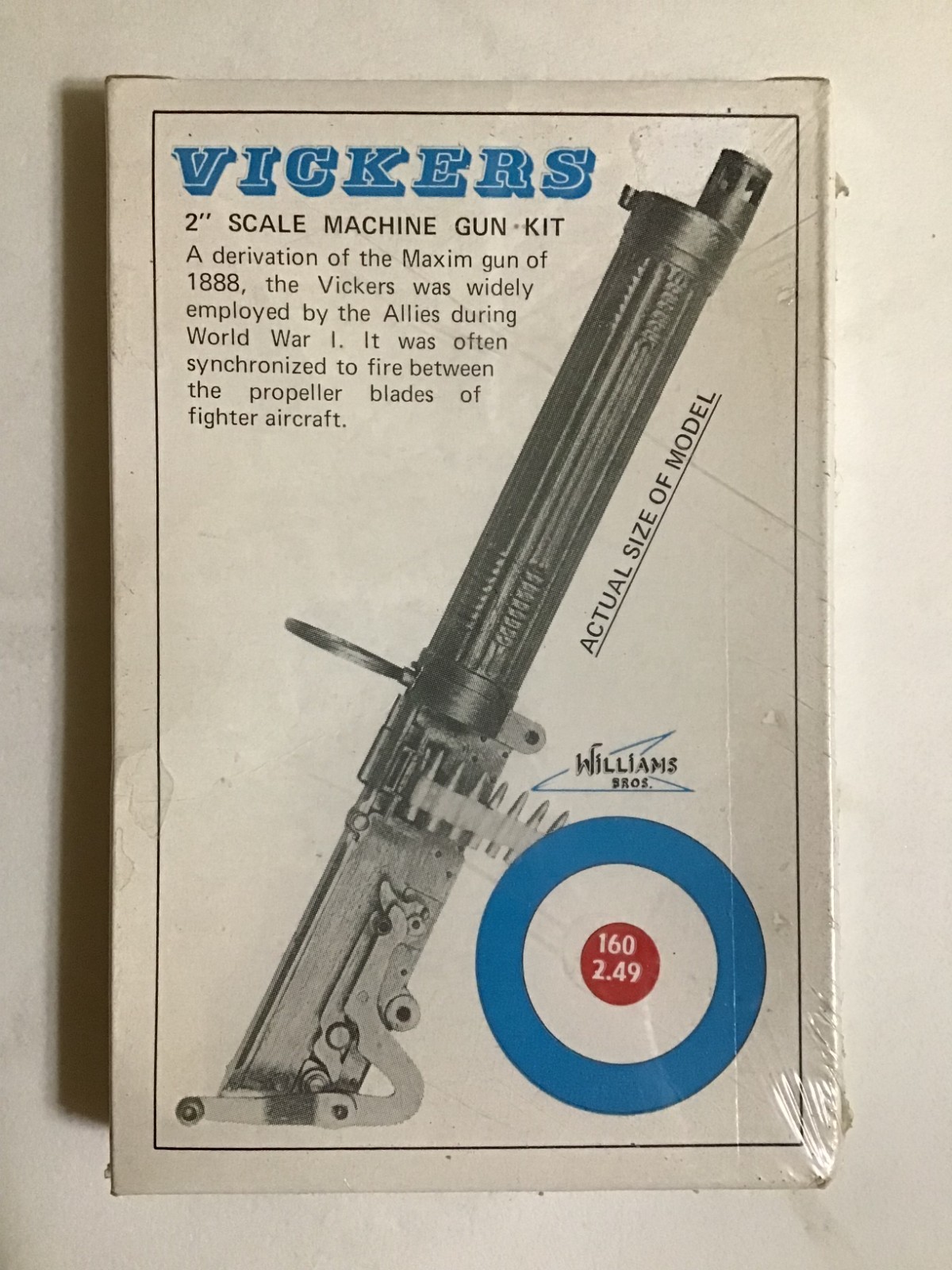 OOP Sealed Williams Brothers 1/6 Scale British Vickers Machine gun Plastic kit