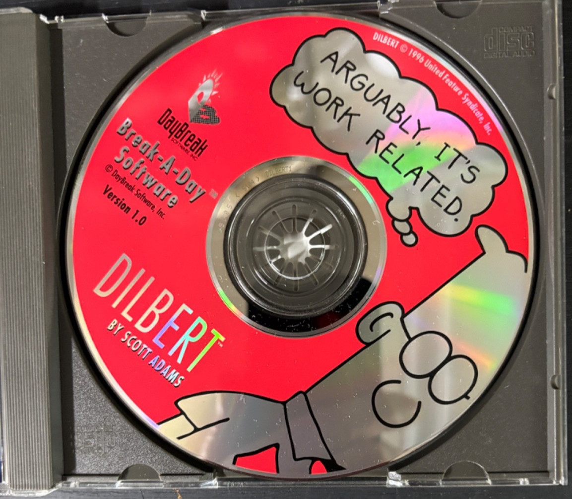 Dilbert Break-A-Day Software (PC Mac CD-Rom, 1996, DayBreak) by Scott Adams