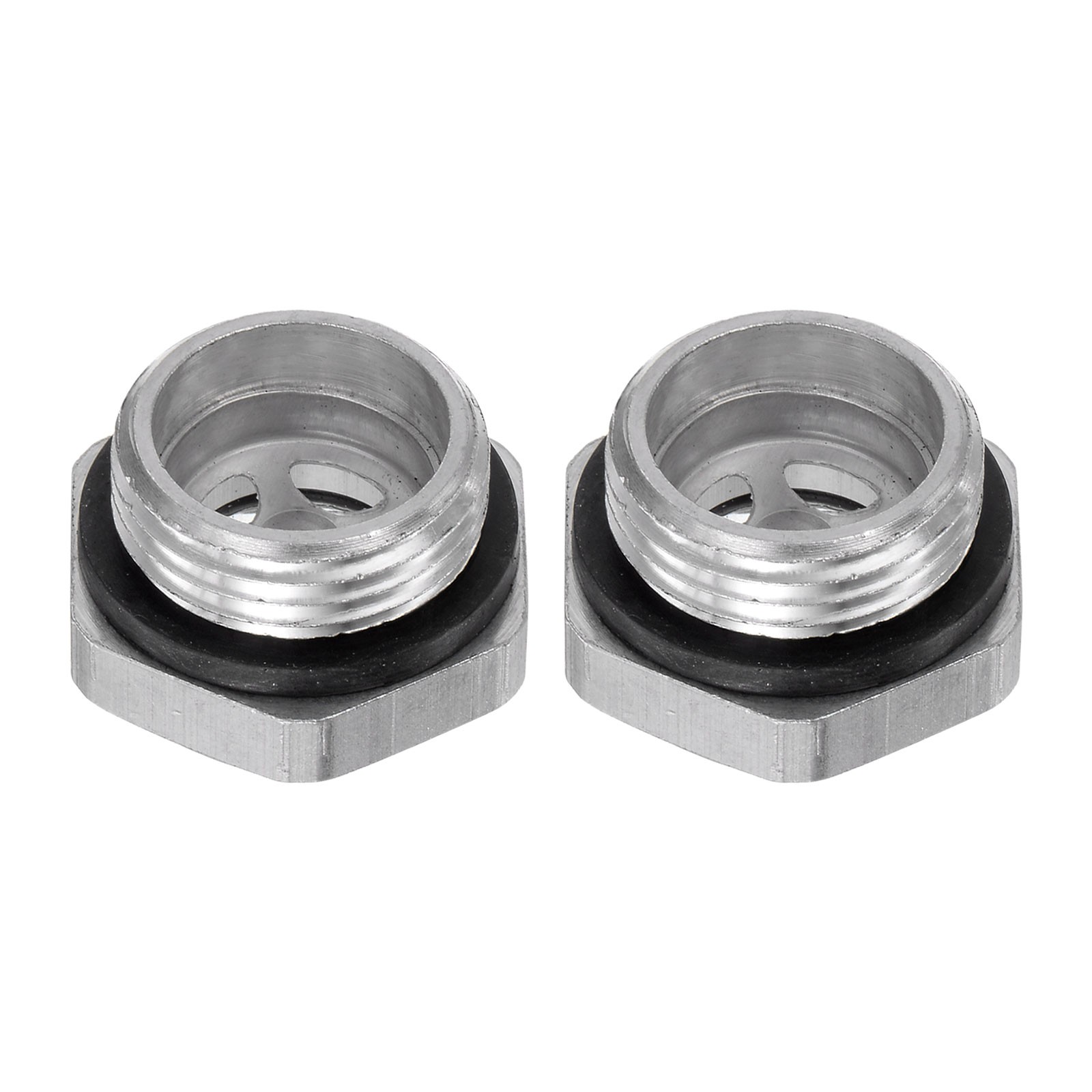 2pcs Oil Sight Glass 20x1.5mm Male Aluminum Hex Head Oil Indicator Window