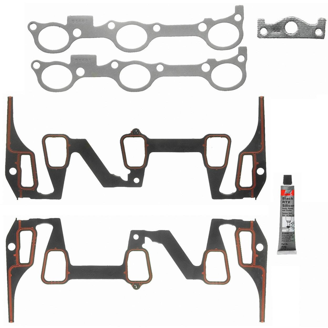 Engine Intake Manifold Gasket Set Fits 1994-1996 Buick Century (Lower and Upper)