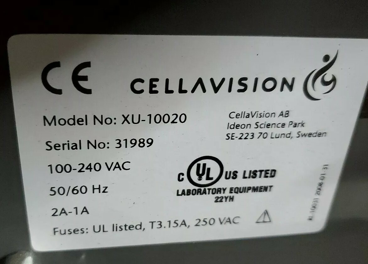 Sysmex CellaVision Control Unit Model XU-10020 Analyzer