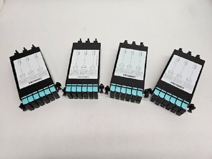 ***GREAT*** LOT OF 4 ENCONNEX FIBER CASSETTE 12 PAIR LC TO MTP-8!!!