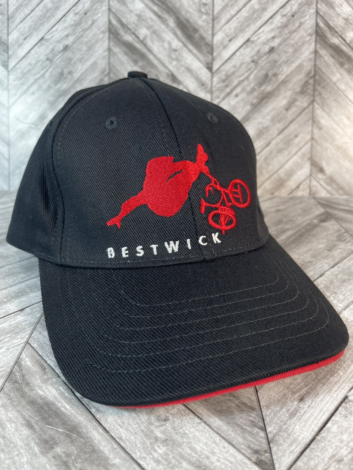 Bestwick GT Bike Bicycle Cap Hat S/M Size Black Fitted Black Heavy