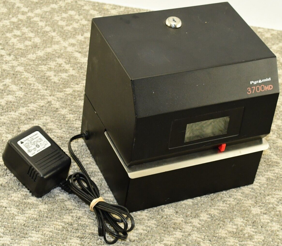 Pyramid 3700 Heavy Duty Digital Time Clock & Date Stamp - MISSING KEY