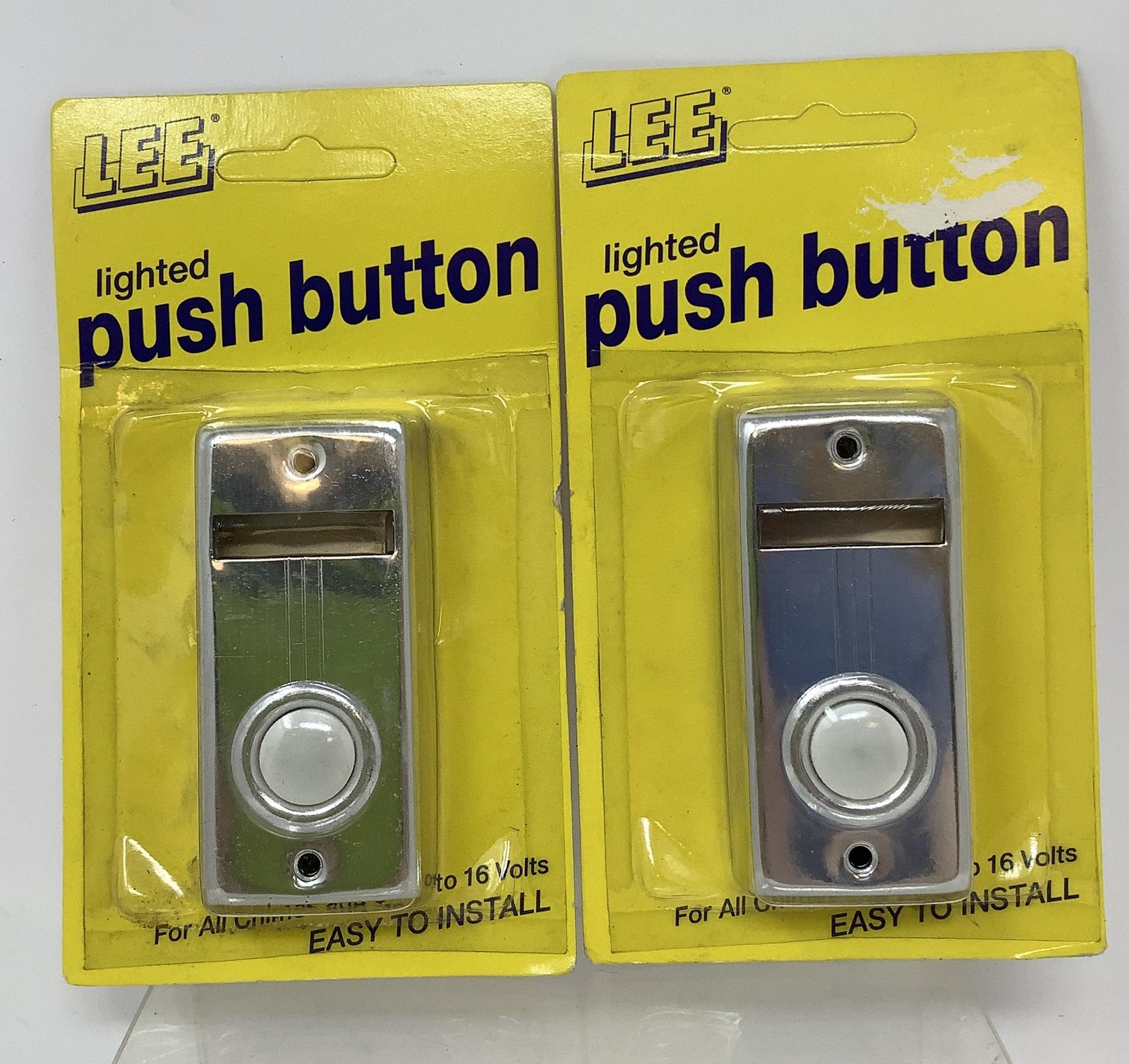 2-Pack Lee Electrical BC267LS Lighted Screw Back Doorbell Push Button 16 Volt
