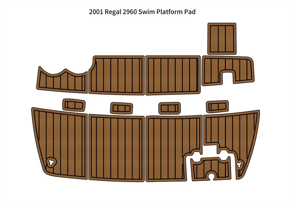 2001 Regal 2960 Swim Platform Step Pad Boat EVA Foam Faux Teak Deck Floor Mat-