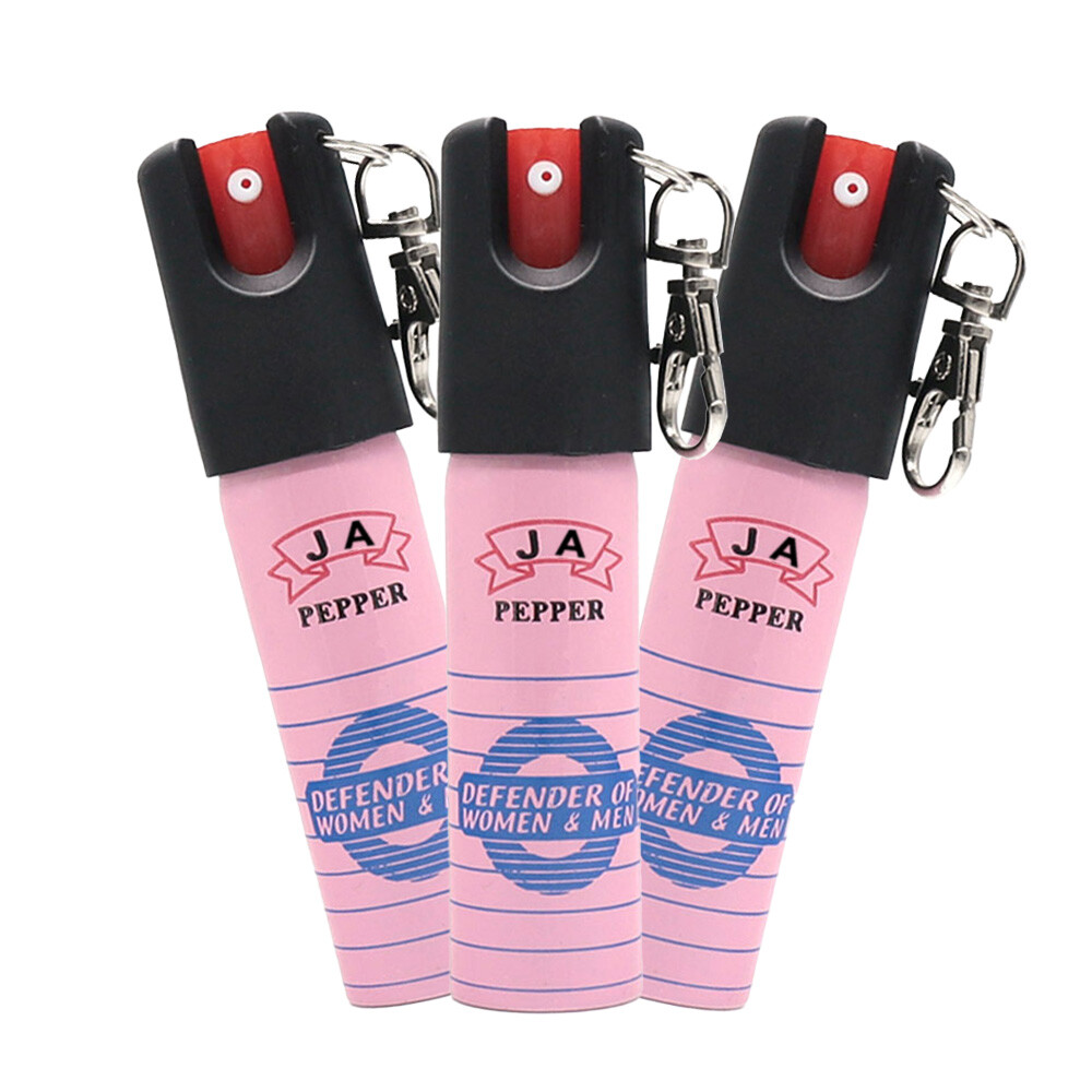 3 PACK Pepper Spray Keychain 0.68oz Women Self Defense Security Pink
