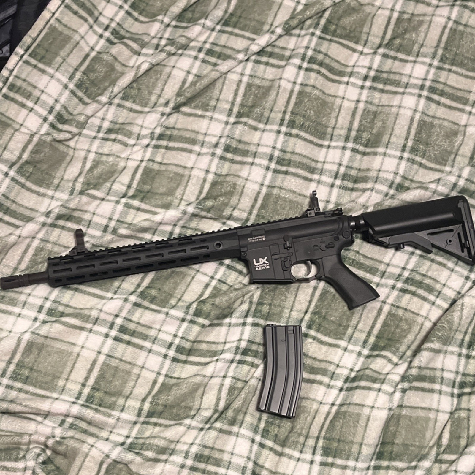 Ux Umarex Aer16 Electric Airsoft Rifle Adjustable Stock Metal Magazine
