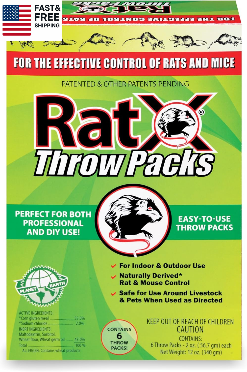 Throw Packs- for All Species of Rats and Mice Safe around Pets