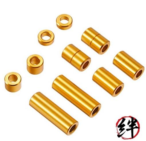 Tamiya Mini 4WD 95442 Aluminum Spacer Set (12/6.7/6/3/1.5mm  2pcs. Each) Gold