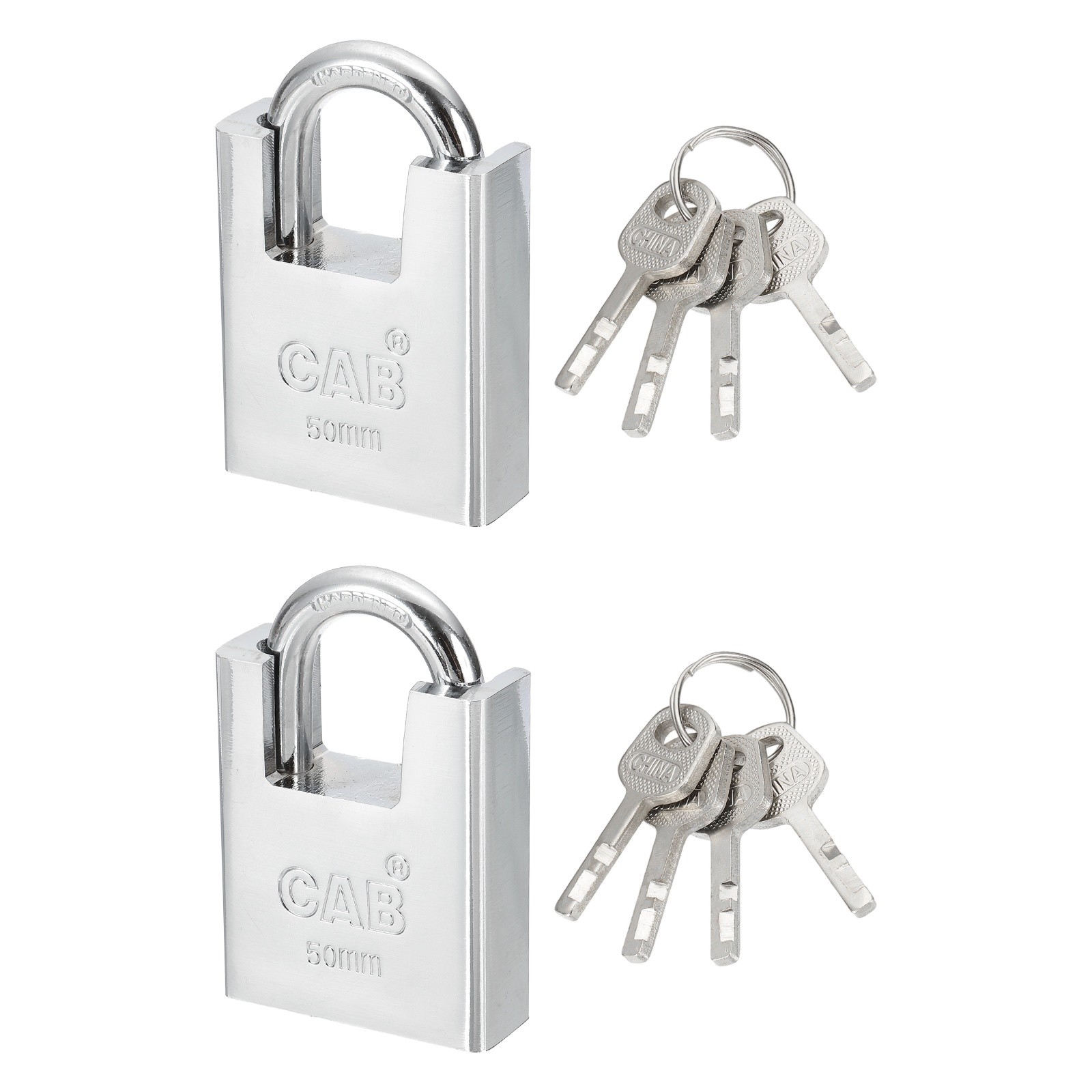 2Pcs 1.9" High Security Padlock Steel Wrapped Beam Locks with 4 Keys