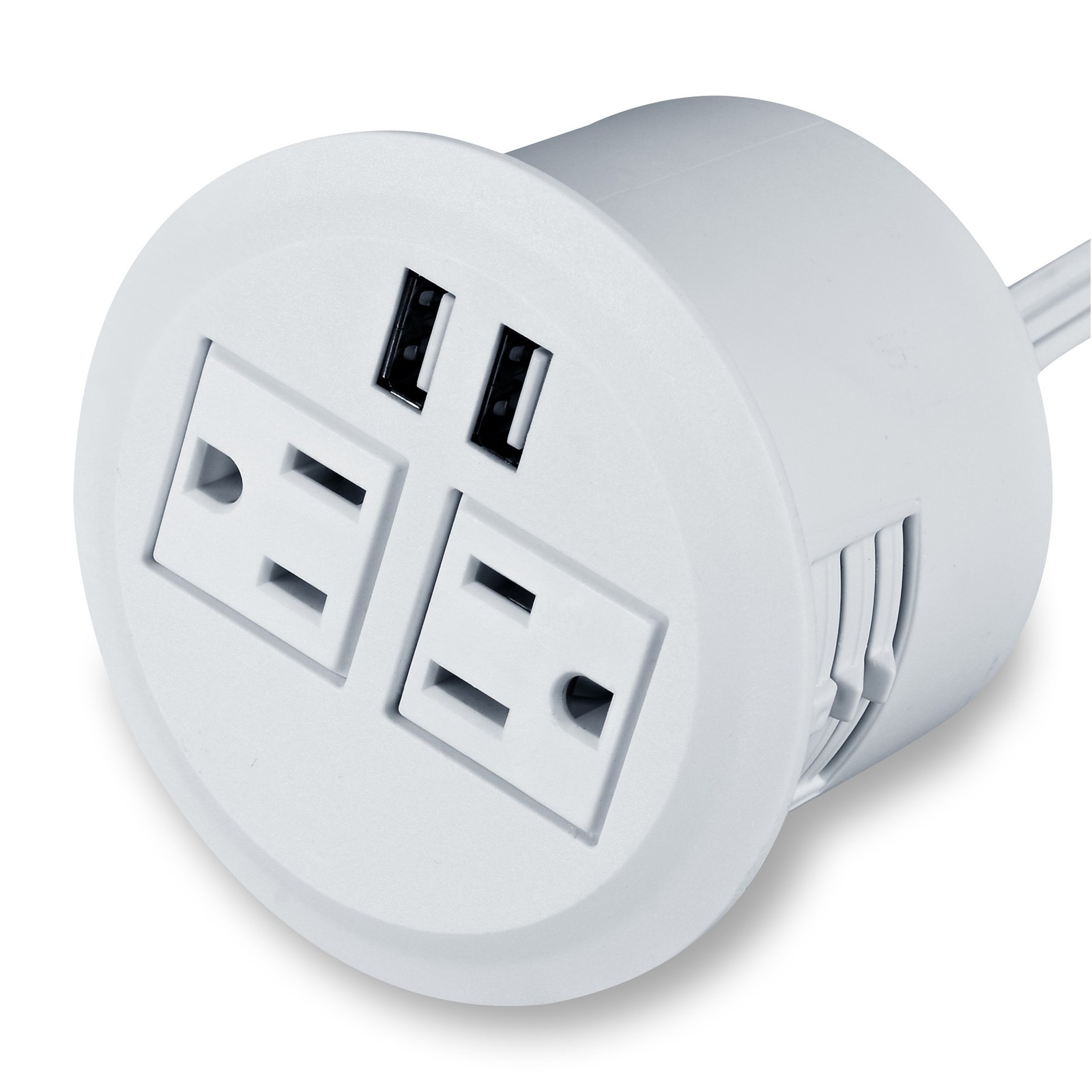 Desktop Power Grommet Power Outlet Socket Desk Data Center 2 Outlet with 2 US...