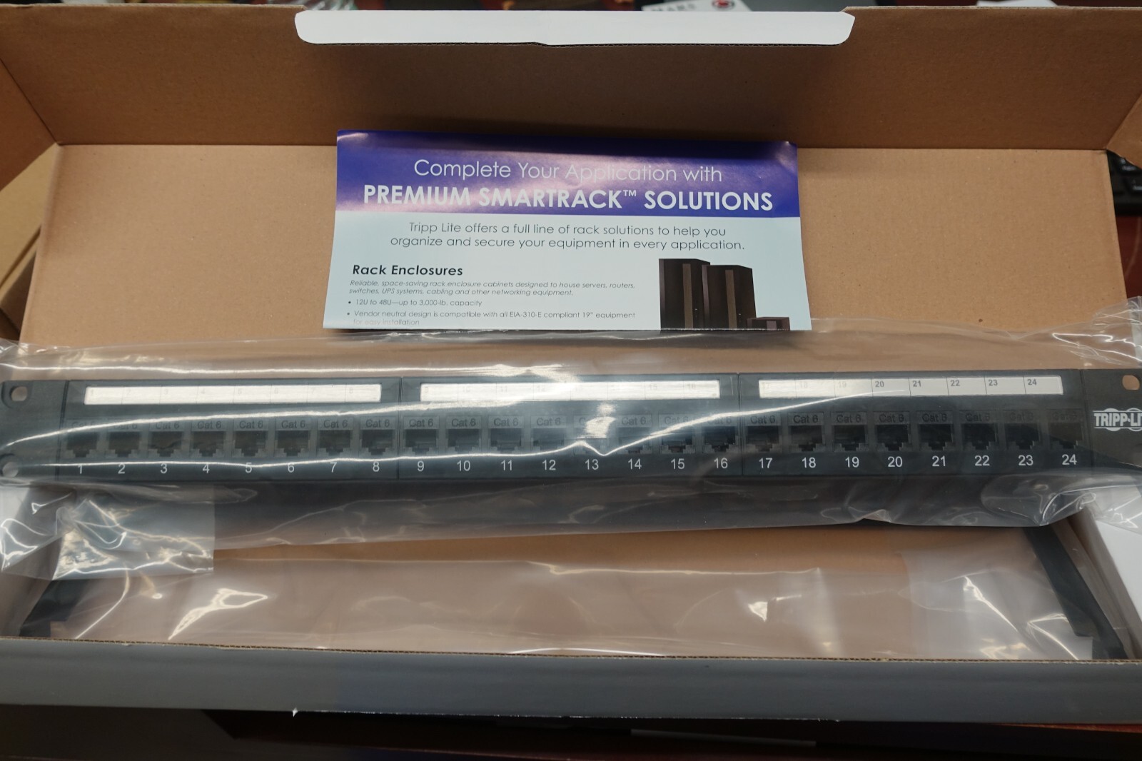 Tripp Lite 24-Port Cat5/6 Patch Panel Feed Rackmount