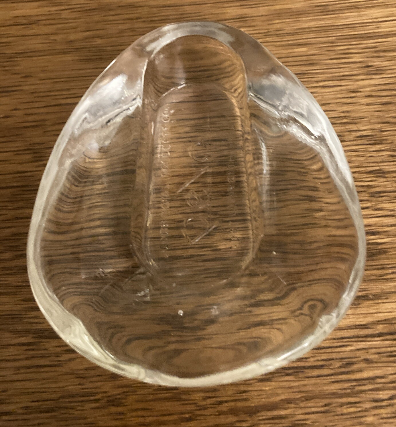Jones Glass Miniature Bedpan 3” Clear Advertising Sample - Unusual And Unique
