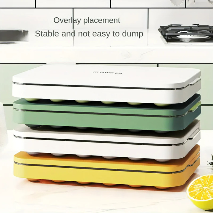 Ice Cube Tray (Mini), Round Ice Trays for Freezer (Extra Tray Only) (Green)