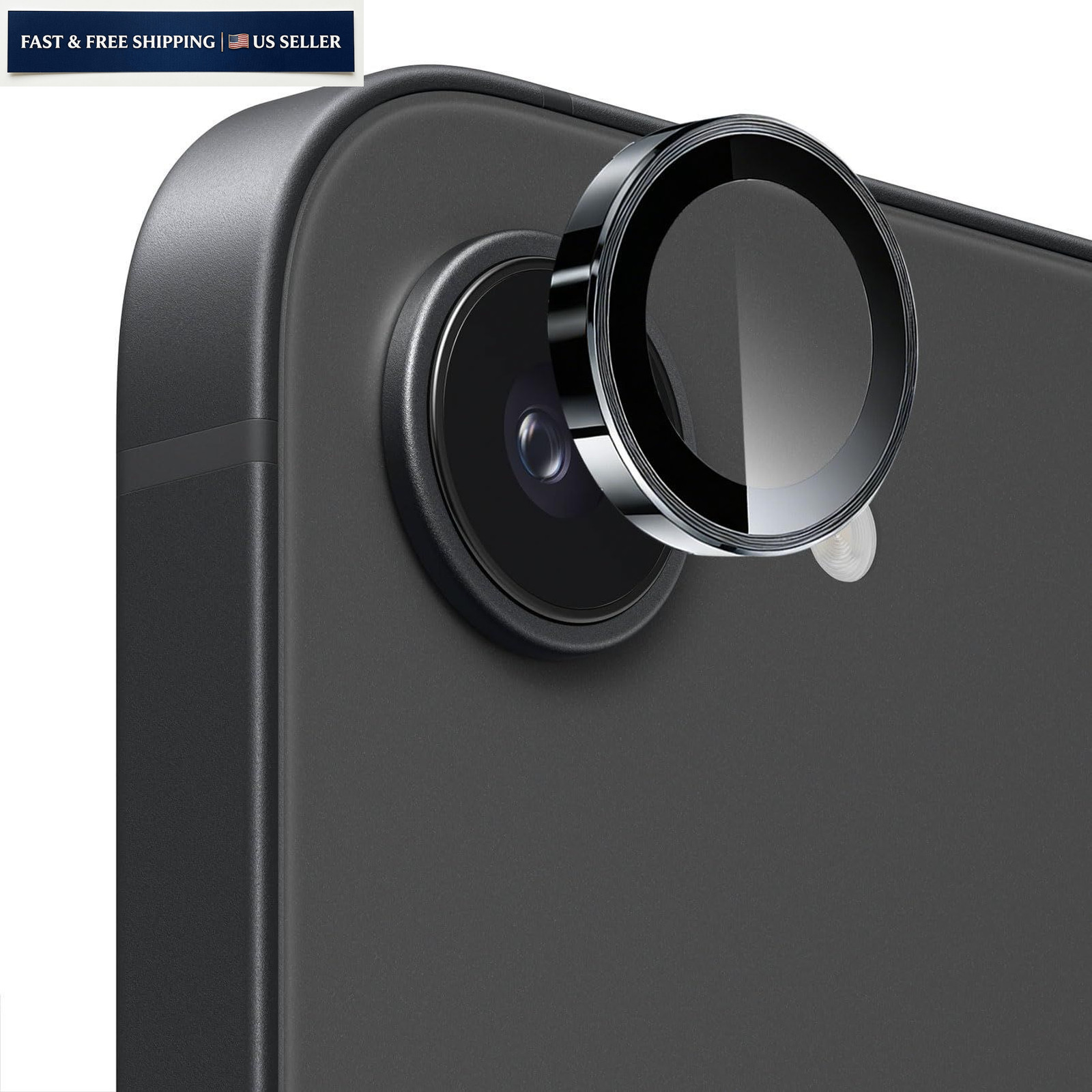 SiHPuoy 3 Pack Camera Lens Protector for iPhone 17e / / 16e, Black