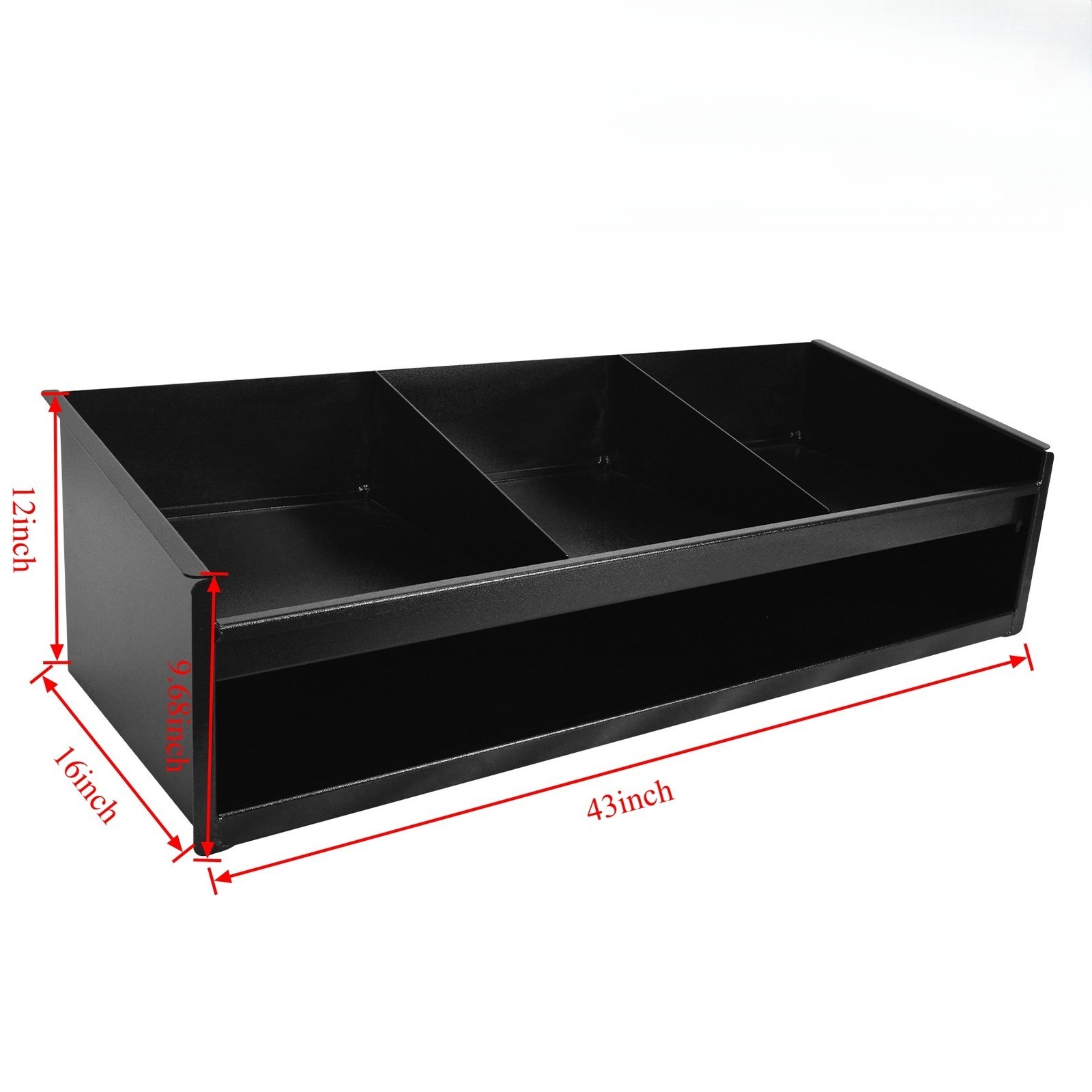 For Shop Garage Black Aluminum Helmet Bay Mount Triple Shelf Gear Organizer