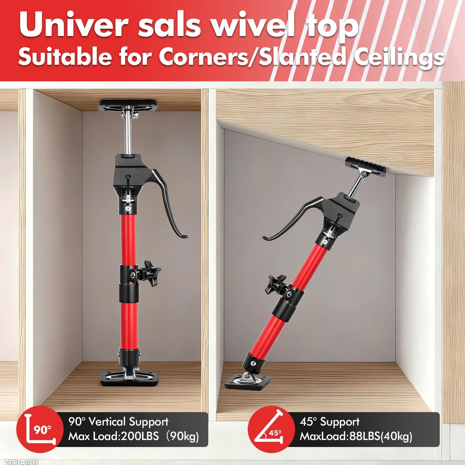 Cabinet Jack for Installing Cabinet,2 Pack Adjustable 3rd Hand Support Pole E...