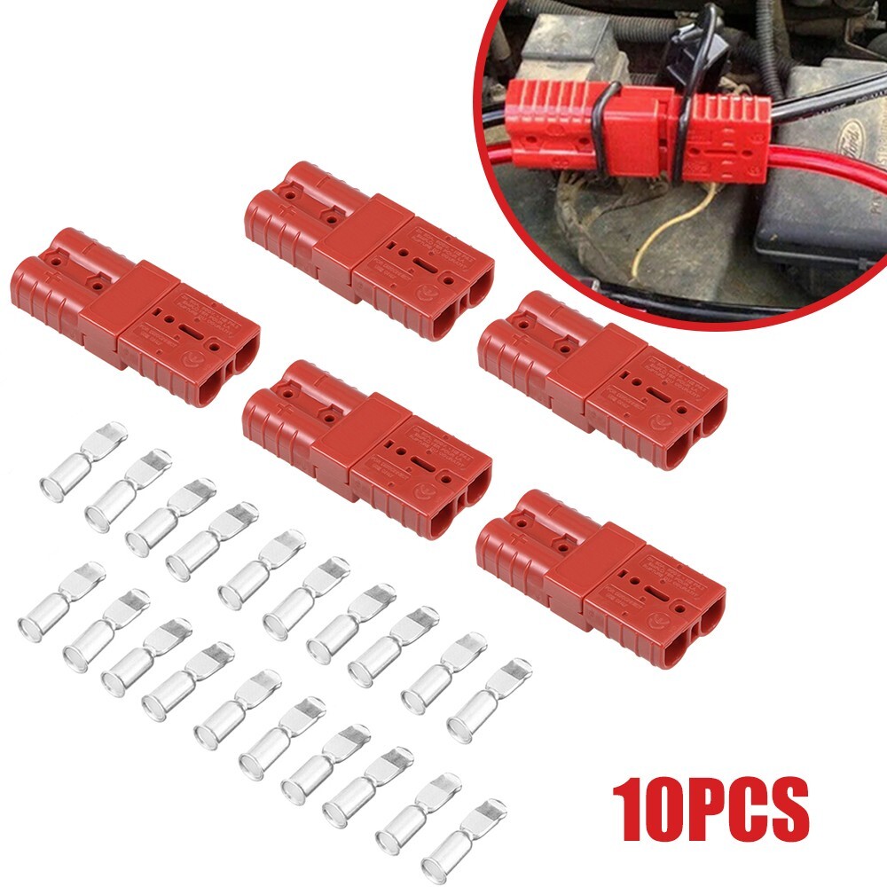5Pair Red 50A Battery Quick Connect Disconnect Winch Plug Connector 8-10 Gauge