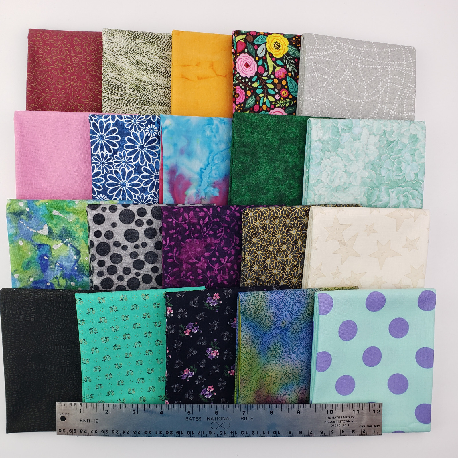 20 Fat Quarters 100% Cotton Fabric Quilting Sewing Crafts Multi Colors/Prints