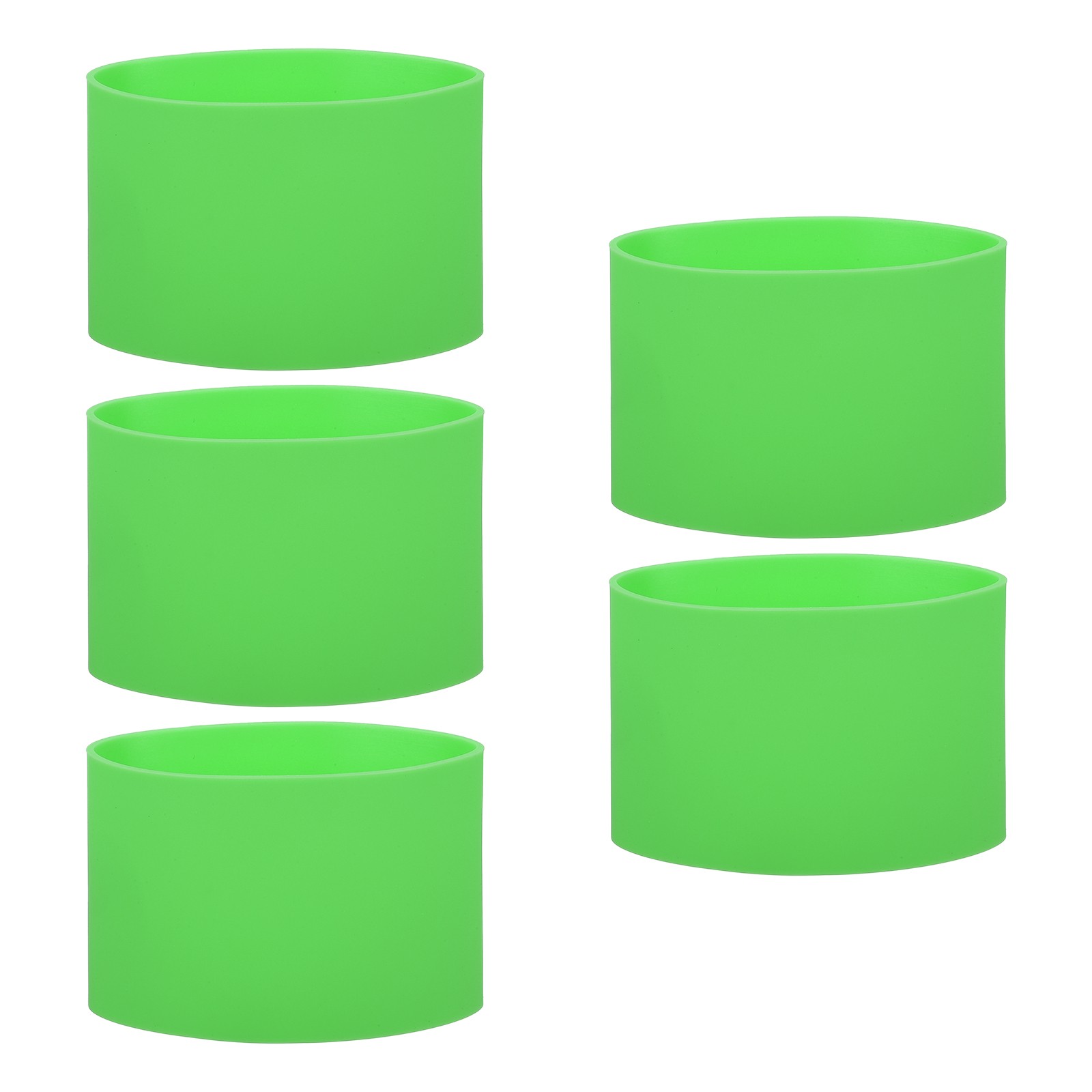 5Pcs Silicone Rubber Bands Non-slip 3.39 Inch for Art, Green