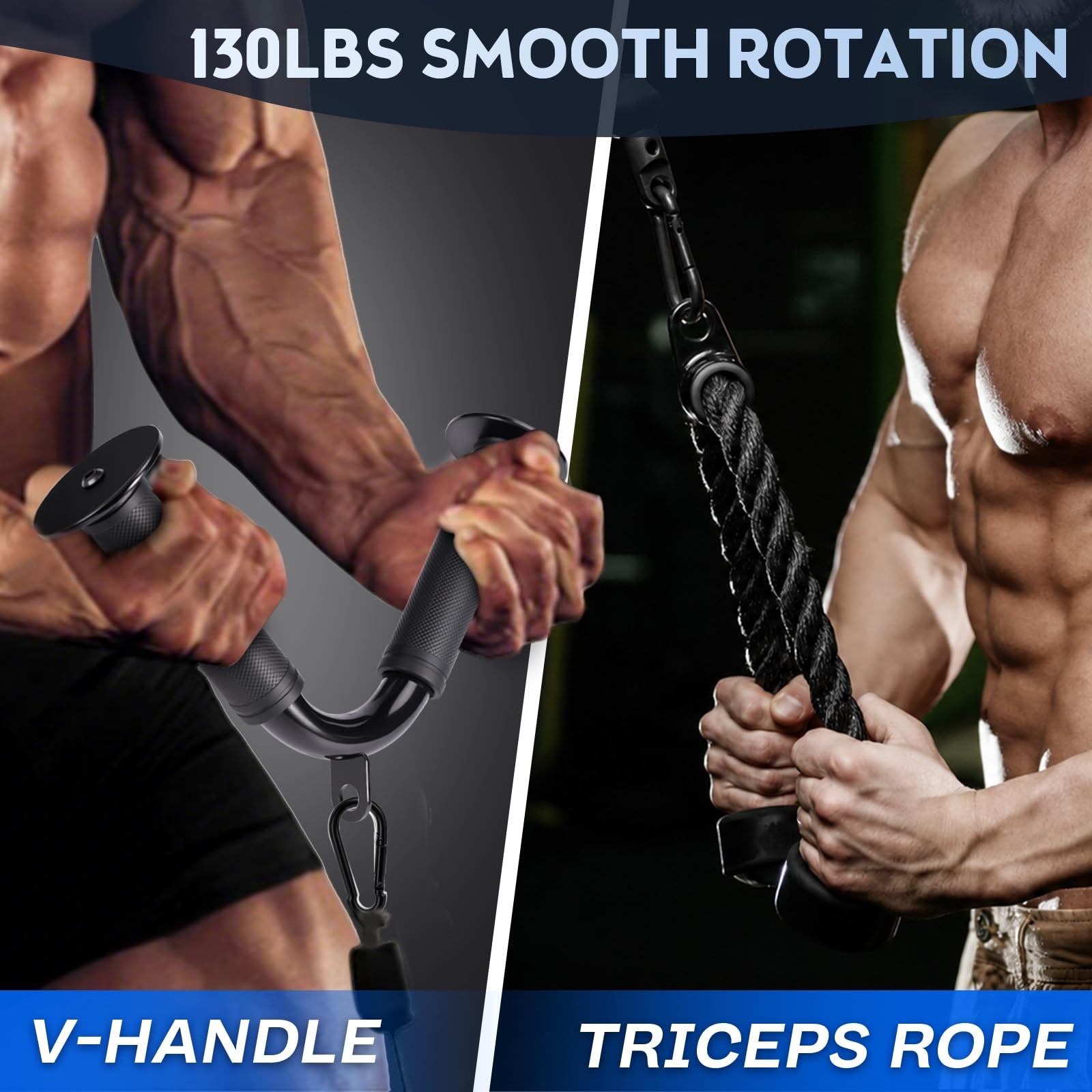 10-in-1 Cable Machine Attachments Set, LAT Pulldown Attachments Cable Accesso...