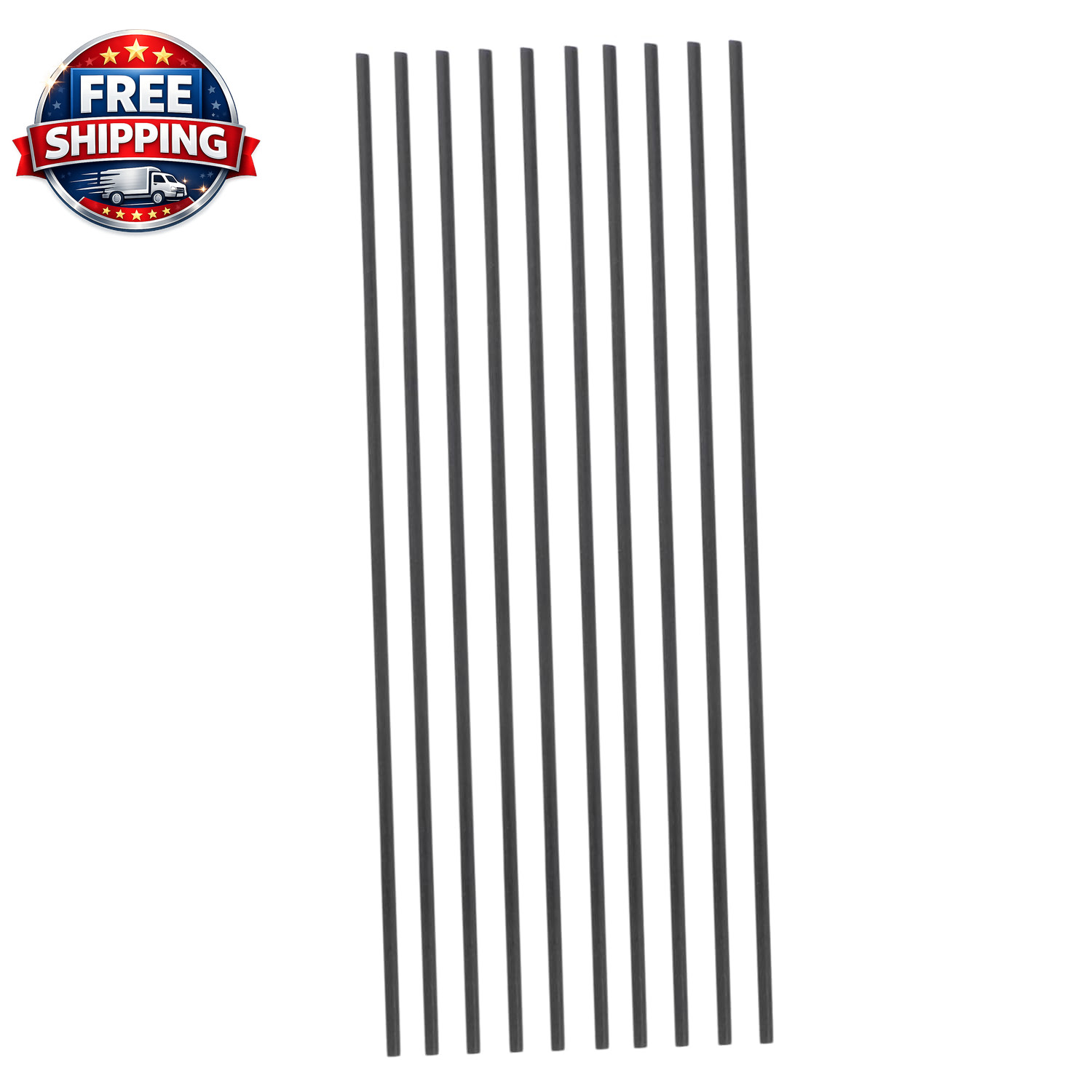 10Pcs High Purity High Density Graphite Rods for Laboratory Electrolysis and Met