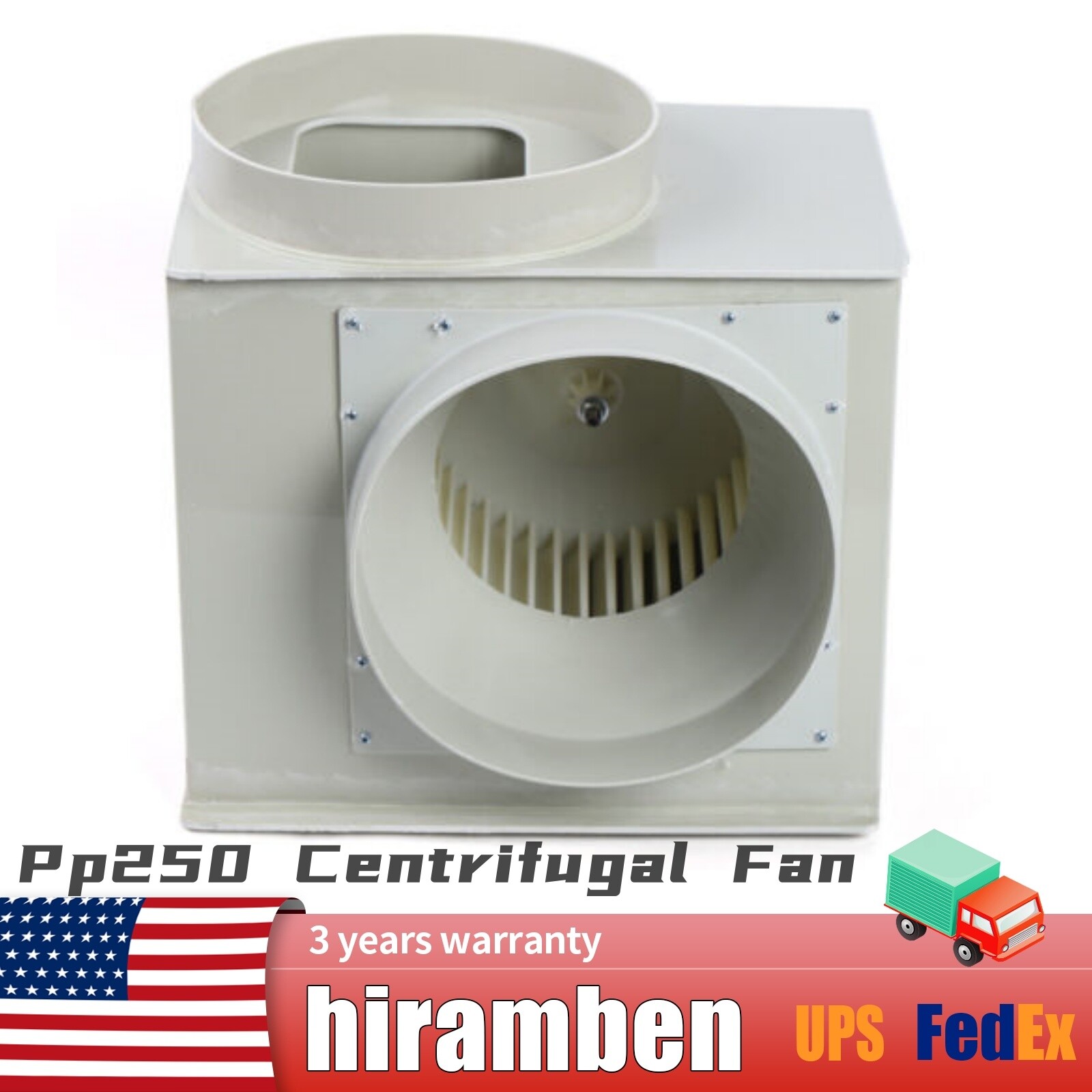110V PP250 Centrifugal Blower Exhaust Fan for Laboratory Fume Hoods 42*38*38cm
