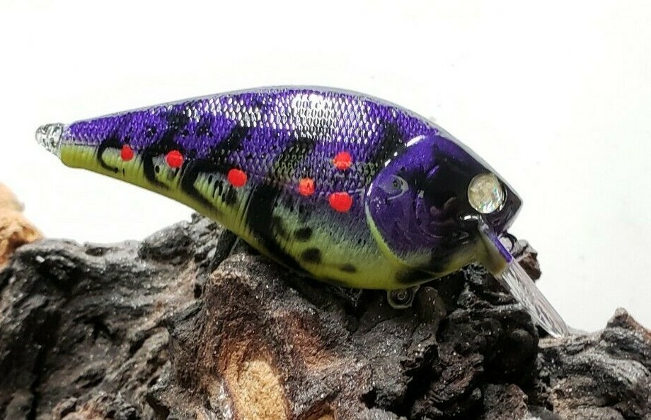 Custom painted 2.5 square bill crankbait (CRAW)