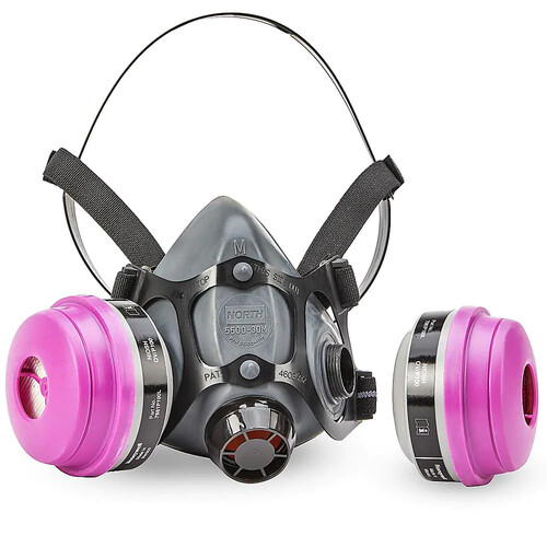 North Half Face Reusable PPE Respirator Mask 2- Organic Vapor P100 Cartridge SML