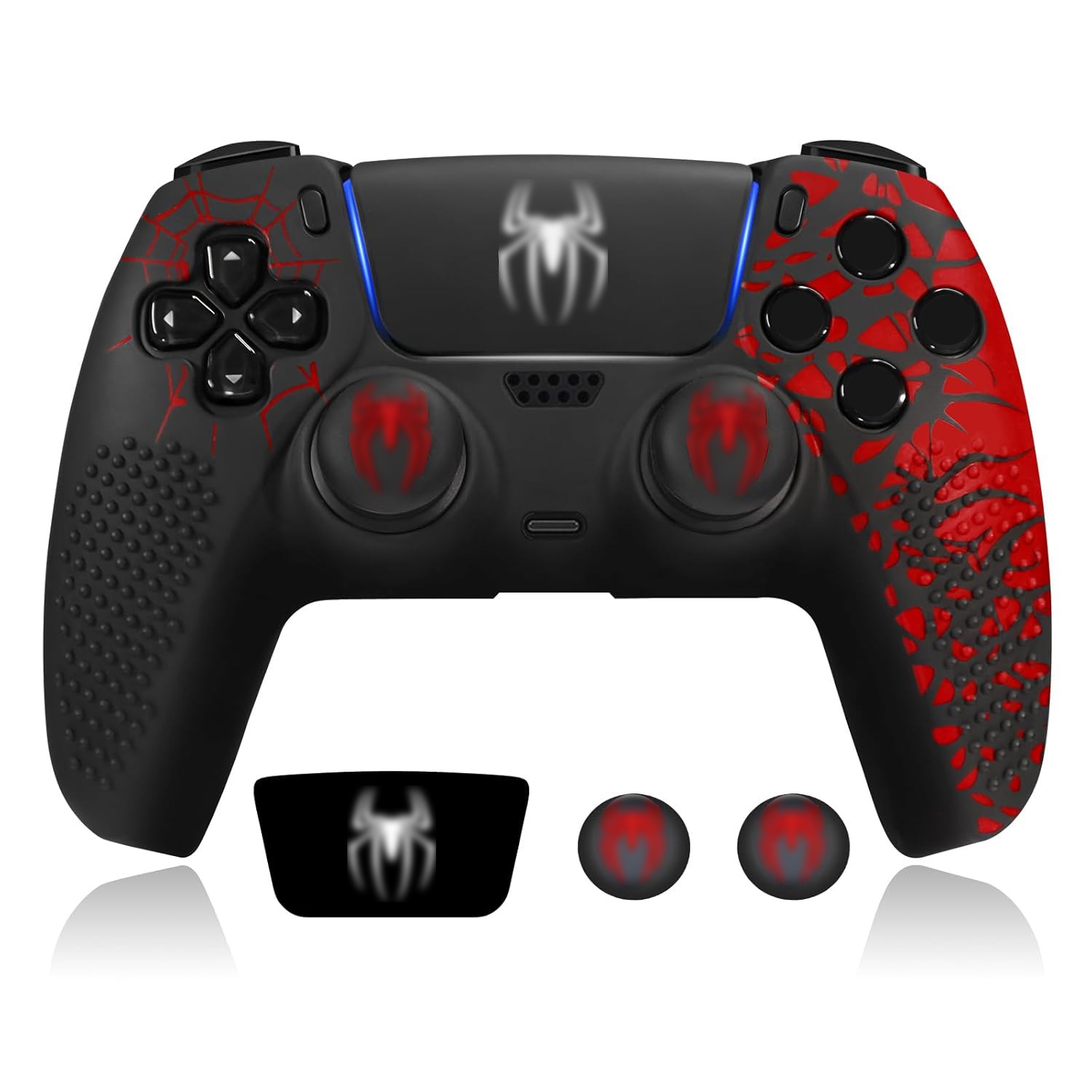 Controller Anti-Slip Silicone Cover for PS5 with Thumb Grip Touch Pad Sticker