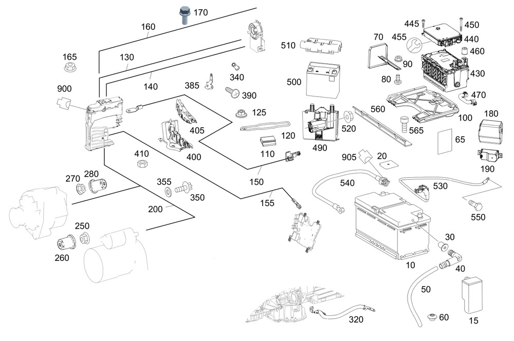 Genuine Mercedes-Benz Electrical Wiring Harness 222-540-49-02