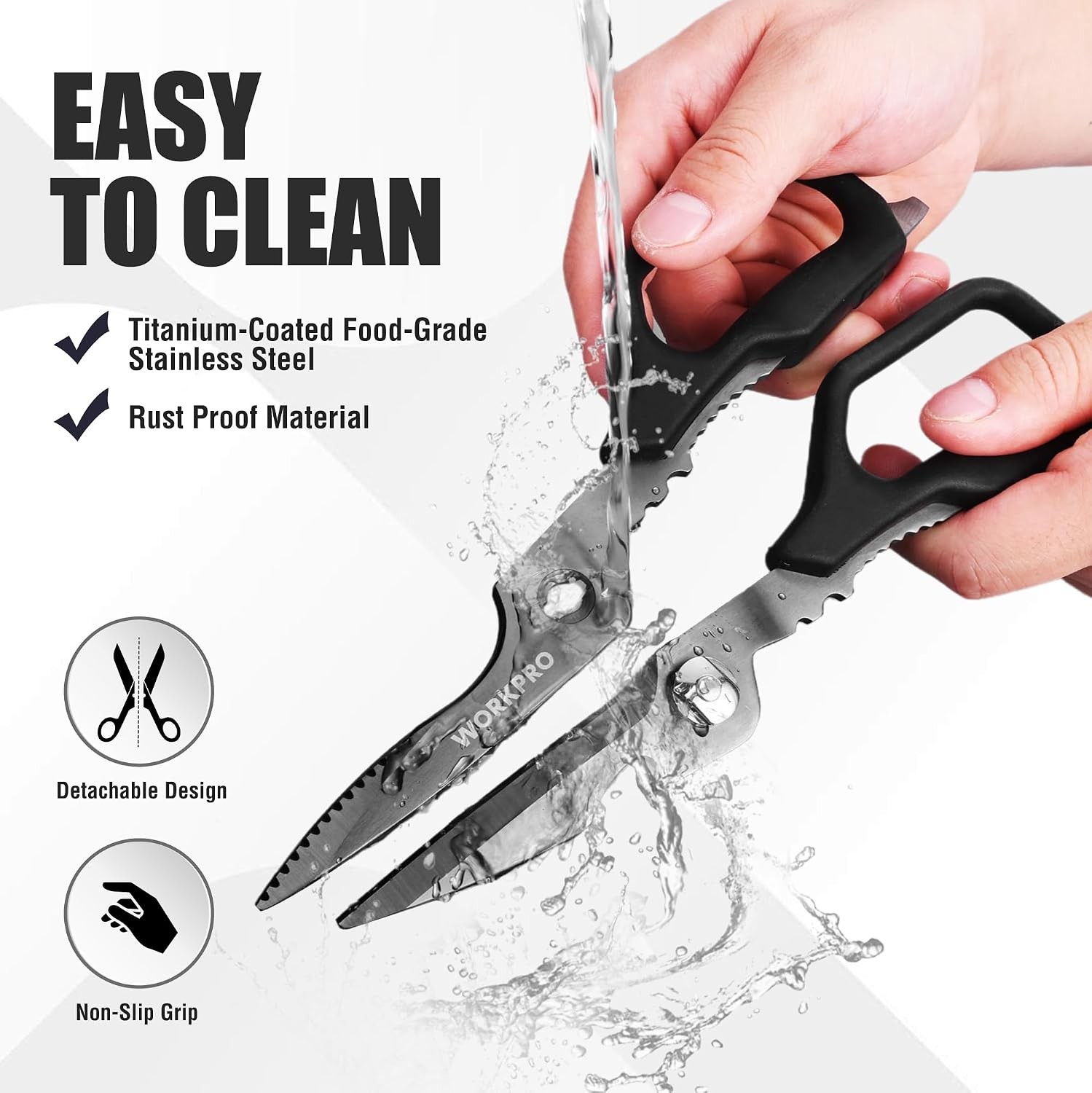 Titanium Coated All Purpose Kitchen Shears Detachable Utility Scissors Set