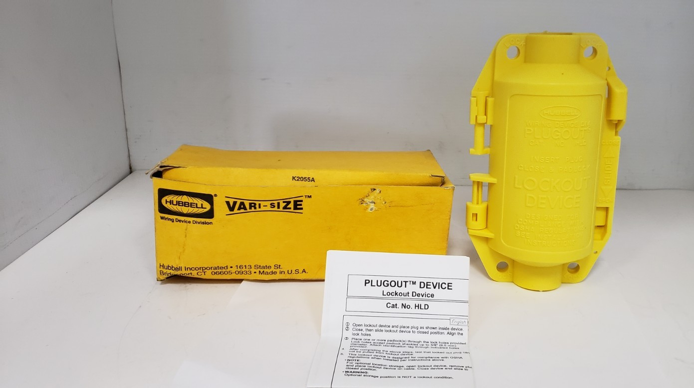 HUBBELL HDL LOCKOUT DEVICE, HIGH VISIBILITY PLUGOUT, NIB