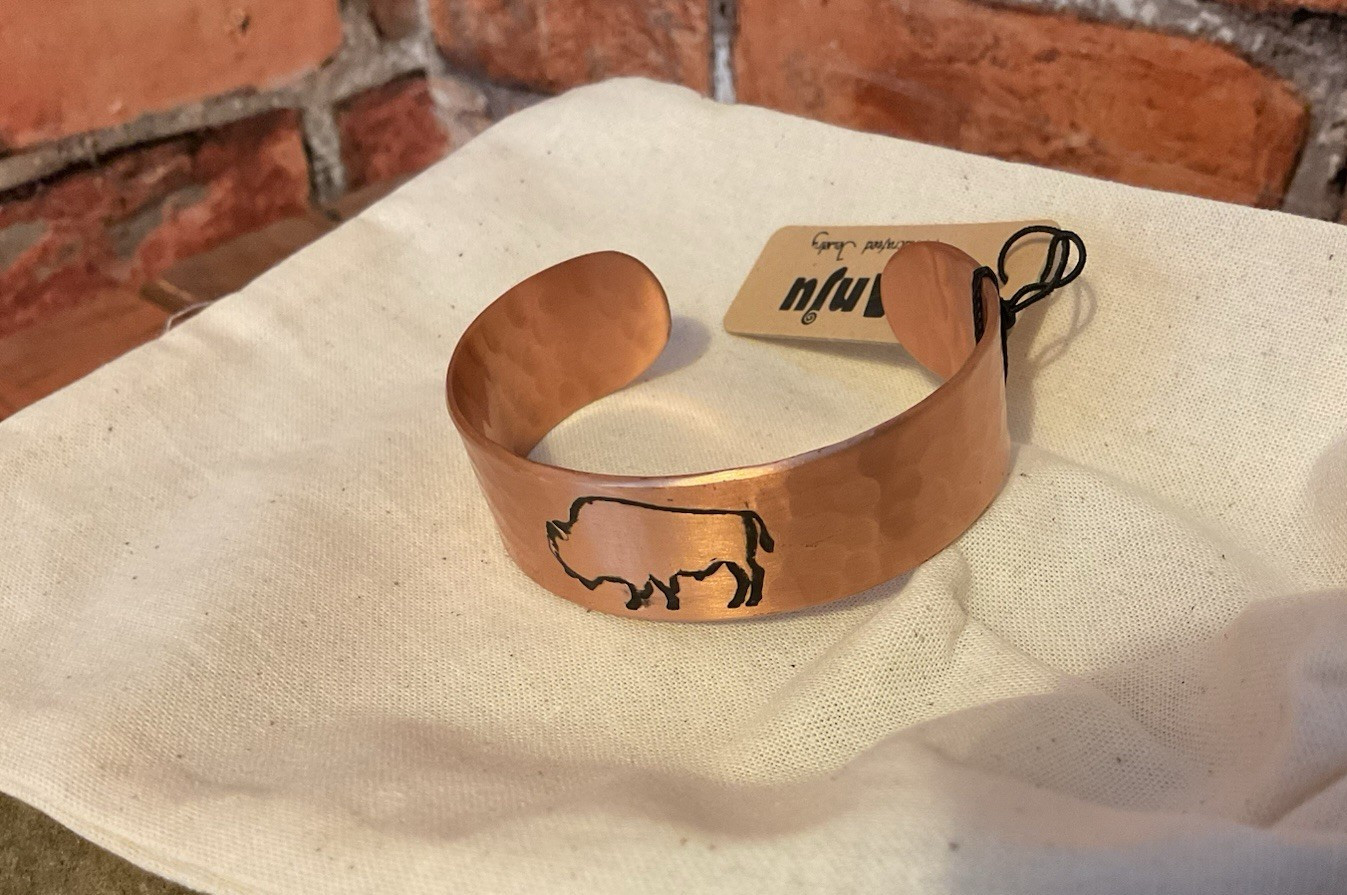 Handcrafted Buffalo Engraved Copper Bracelet...Ethically Sourced...Ships Free
