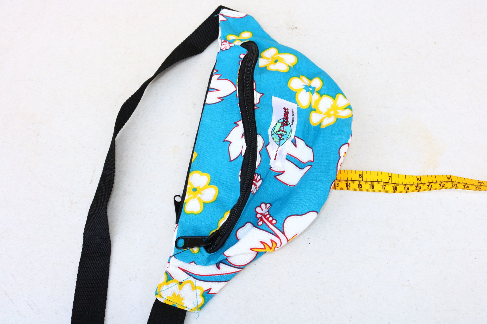 Bag PACK WAIST Fanny Belt Small Vintage Miami Beach Blue Yellow COSPLAY props XP