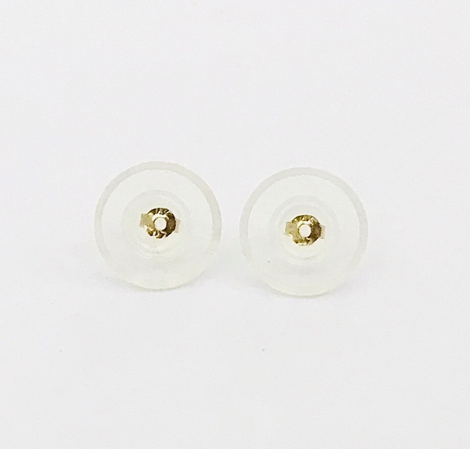 White Cultured Freshwater Pearl 8 - 8.5 mm Solid 14K Gold Stud Earrings NEW