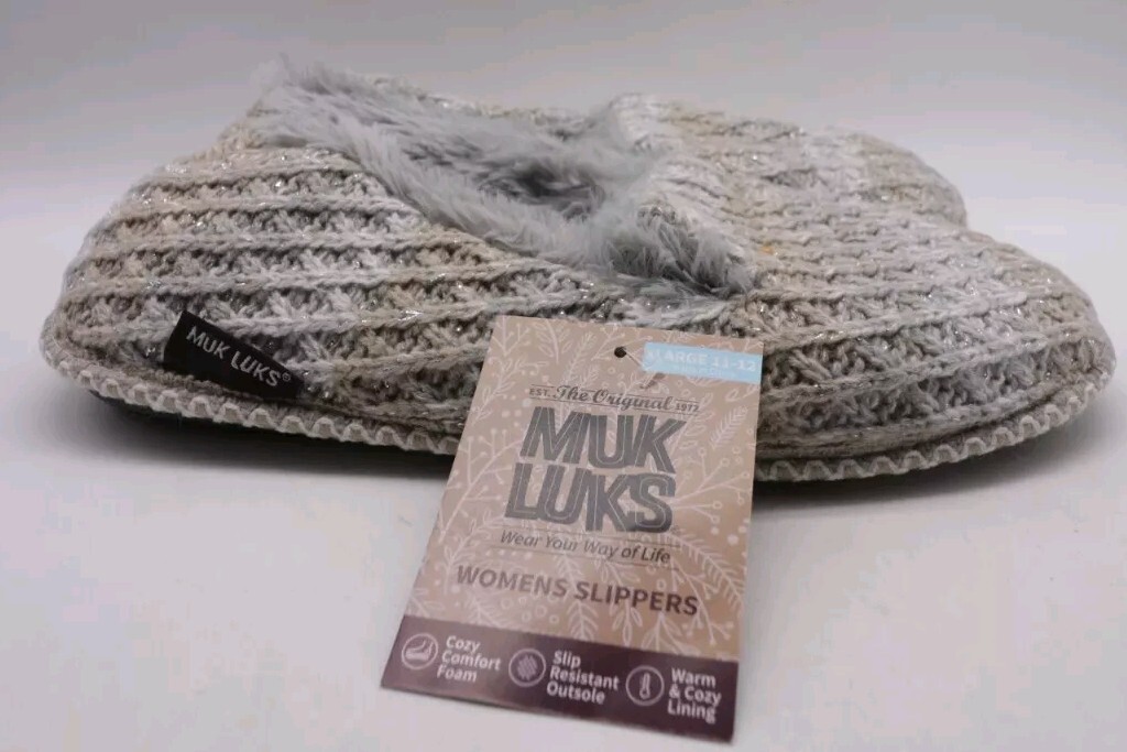 Muk Luk Chiara Womens slippers Fairy Dust X Large 11/12 Nwt