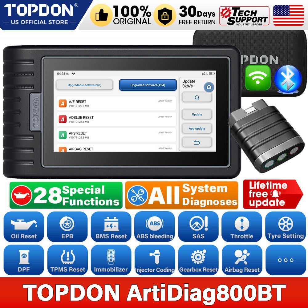 2025 TOPDON ArtiDiag800BT Car Diagnostic Tool Full System Bluetooth OBD2 Scanner