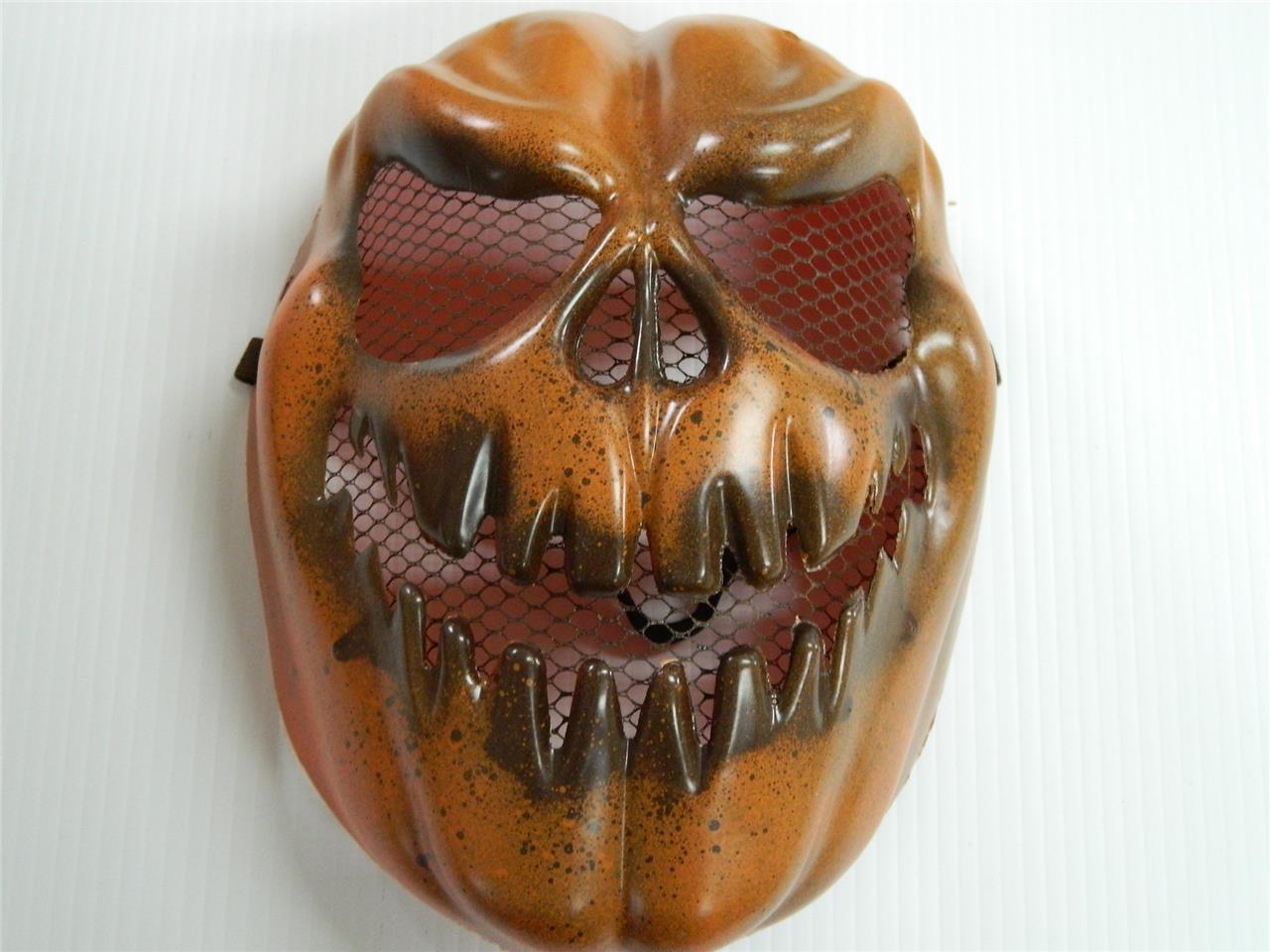 HALLOWEEN HORROR PROP - Modified painted Evil Pumpkin Skull Mask PVC