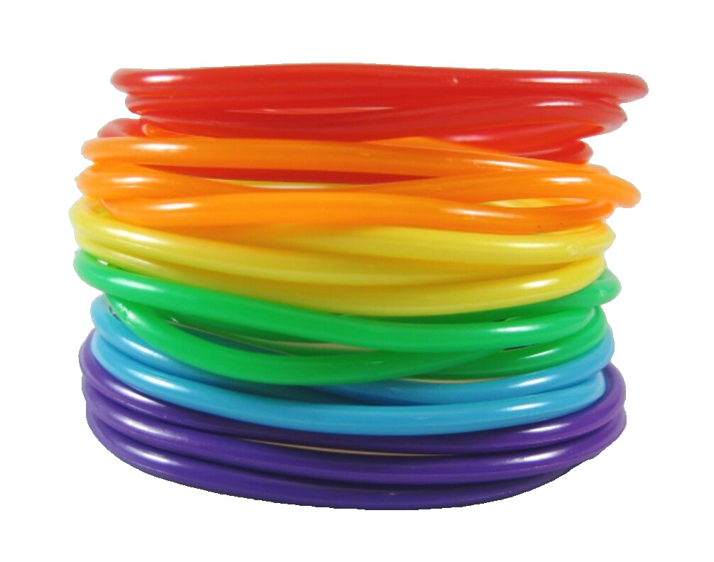 18 Piece Rainbow Jelly Bracelet Set Pride #B1112A-18