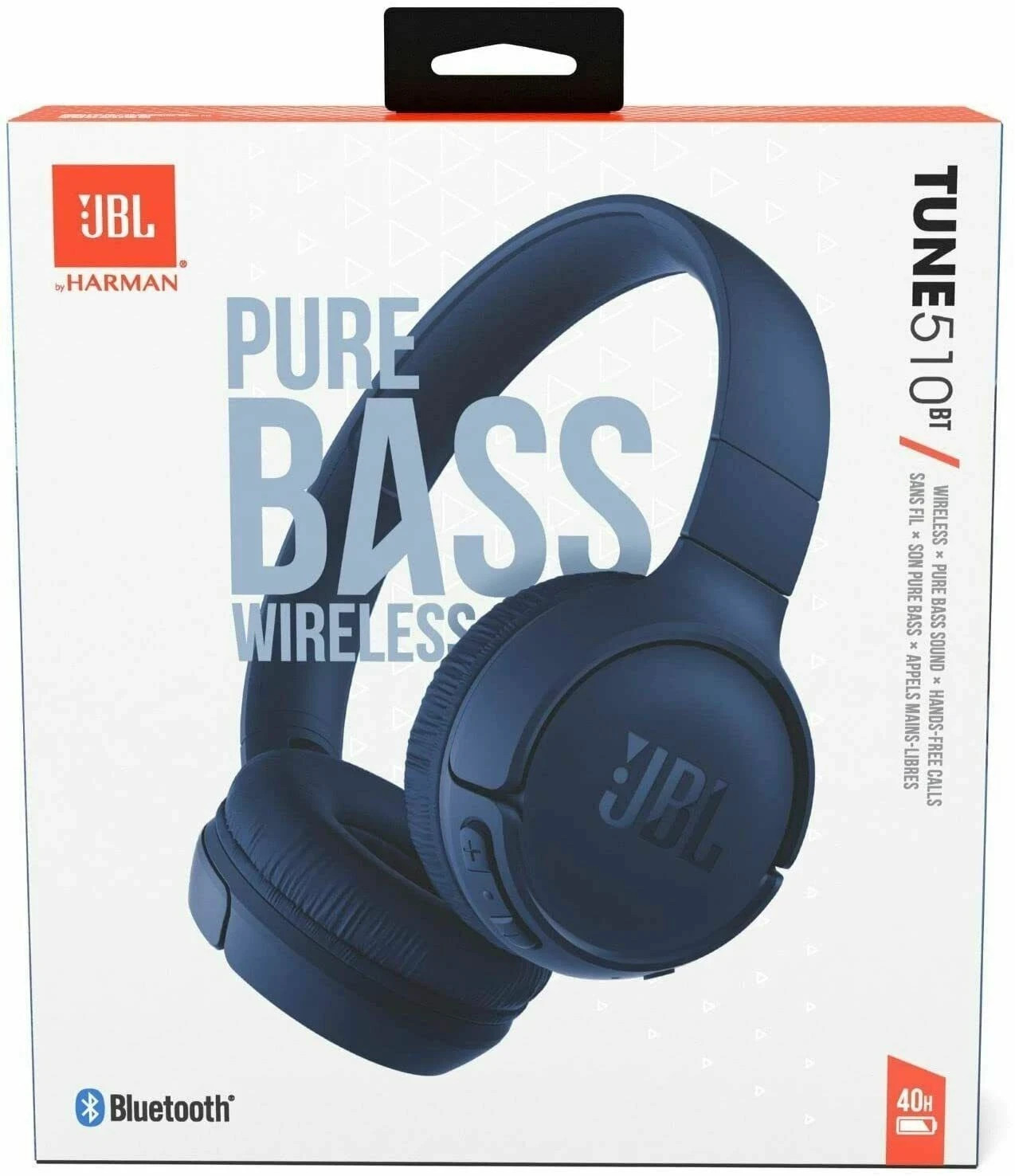 Genuine JBL Tune 510BT Wireless Bluetooth On-Ear Stereo Blue Headphones Mic