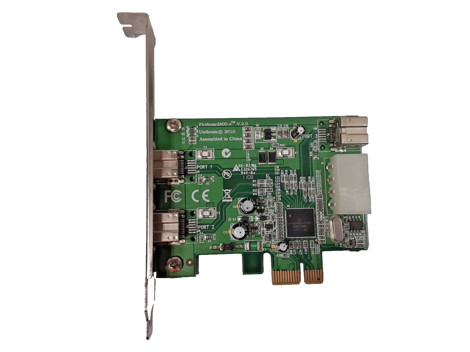 Unibrain FireBoard800-e Firewire 3-Port 1394b PCI Express Interface Card Adapter