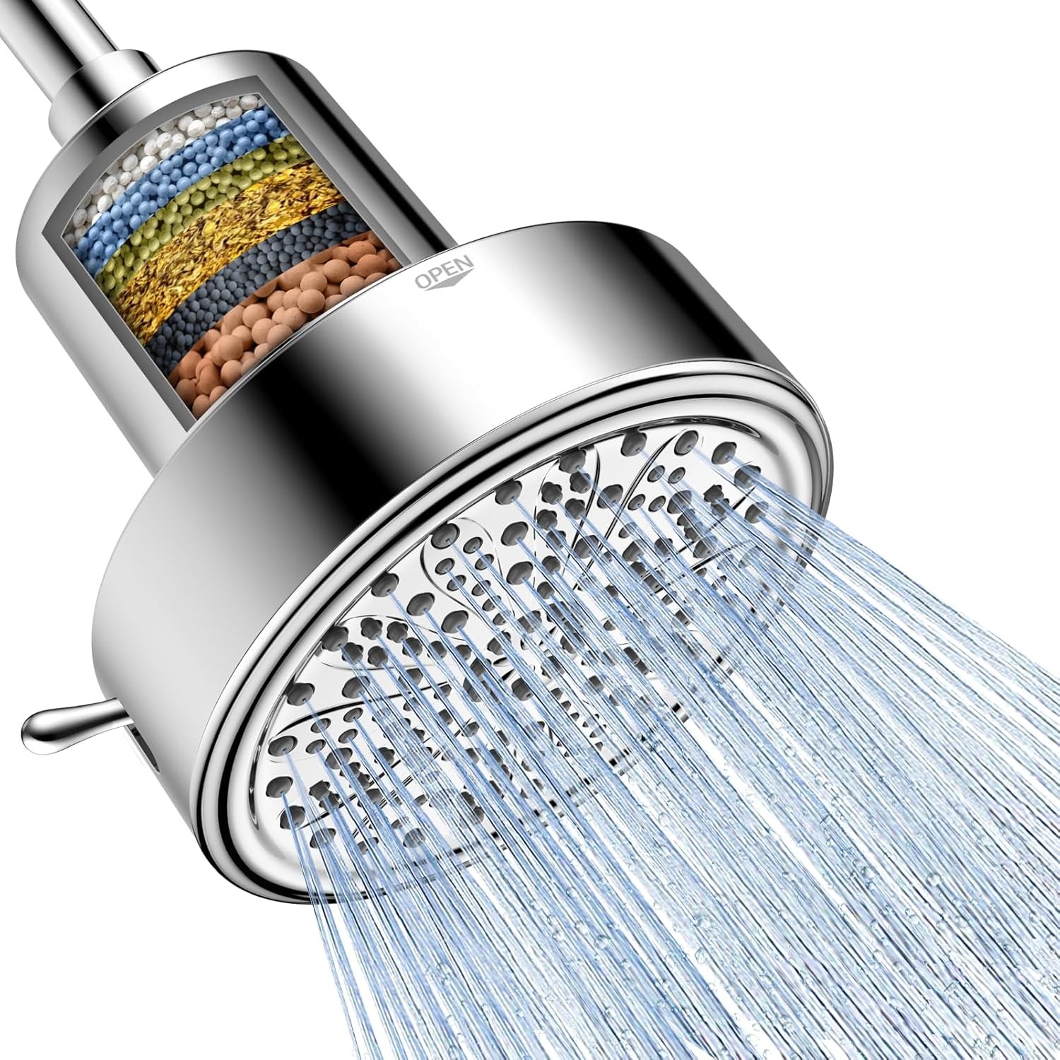 FEELSO Filtered Shower Head, High Pressure 6 Spray Modes Shower Head with Filter