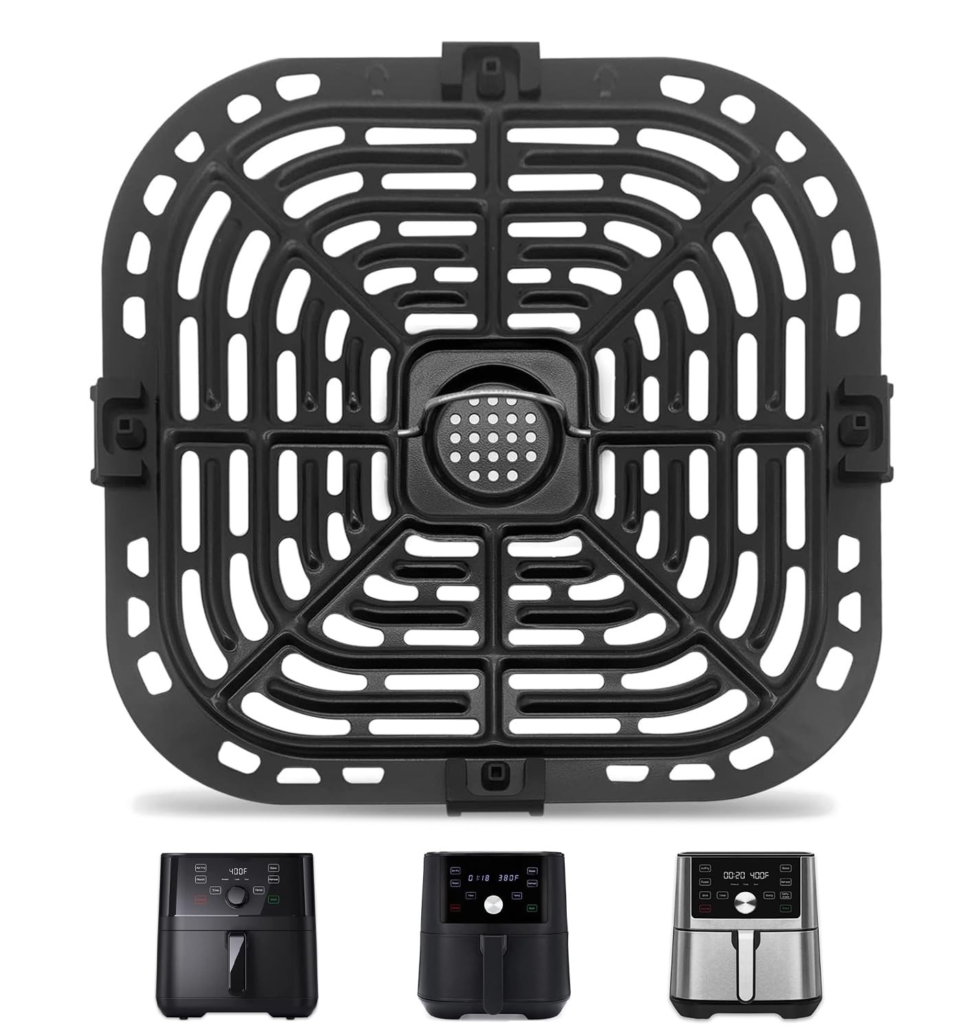 Air Fryer Replacement Tray for Instant 9.1''x9.5'' Pan For 6QT, Black