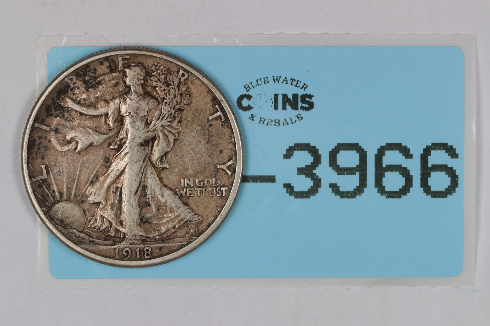 1918-S 50C WALKING LIBERTY SILVER HALF DOLLAR RAW-3966